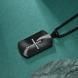Square Zircon Cross Pendant Necklace