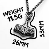 Retro Thor's Hammer Pendant Necklace