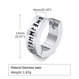 Norse Viking Runes Hoop Earrings