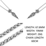 Nordic Viking Warrior Spear Pendant Necklace