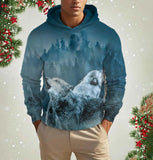 Norse Wolf Print Hoodie | Lightweight Unisex Pullover