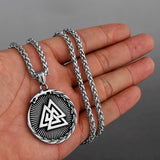 Viking Symbols Vegvisir Valknut Necklace