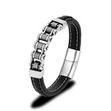 Viking Biker Braided Leather Bracelet