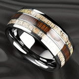 Black Koa Wood Inlay Titanium Wedding Ring