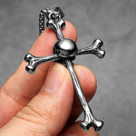 Skull Bone Cross Men's Necklaces - Gothic Punk Rock Jewelry