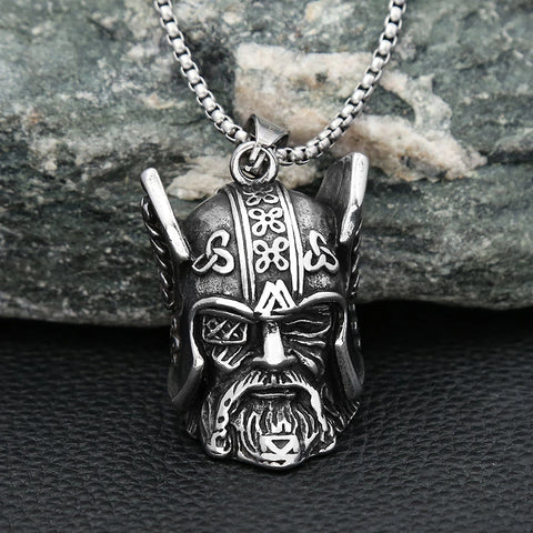 Odin Head Pendant Necklace
