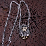 Nordic Bear Claw Pendant Valknut symbol Necklace