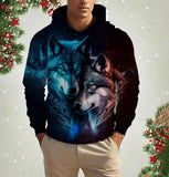 Norse Wolf Print Hoodie | Lightweight Unisex Pullover