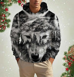 Norse Wolf Print Hoodie | Lightweight Unisex Pullover