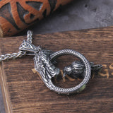 Odin Huginn and Muninn Ravens Necklace