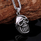 Creative 316L Stainless Steel Ghost Skull Necklace Vintage Viking Men's Neo-Gothic Fashion Rock Party Pendant Amulet Jewelry