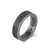 Vintage Runes Celtic Knot Stainless Steel Ring