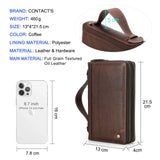 Men's Genuine Leather Clutch Bag | Zipper Wallet & Card Holder