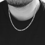 Silver Stainless Steel 3-8mm Figaro Chain