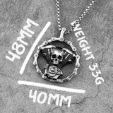 Steampunk Skull Locomotive Pendant Necklace