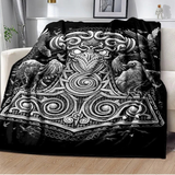 Vikings Norse Mythology Odin Valhalla Symbols - Soft Plush Blankets