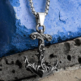 Sea Wave Anchor Pendant Necklace