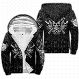 Norse God Odin Warm Jacket Fleece Zip Hoodie