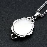 Raven & Skull Gothic Mirror Pendant Necklace