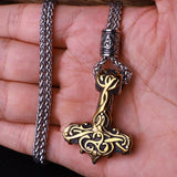 Beaded Viking Mjolnir Pendant Necklace for Men
