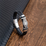 Viking Valknut Leather Bracelet
