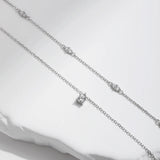 Double Layer Moissanite  Pendant Necklace