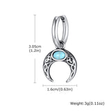 Natural Stone Crescent Moon Earrings