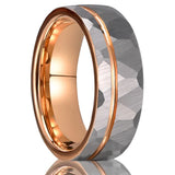 Silver Gold Polygon Tungsten Ring
