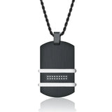 Black Plated Zircon Dog Tag Pendant