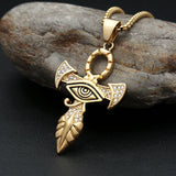 Eye of Horus Cross Egyptian Pendant Necklace