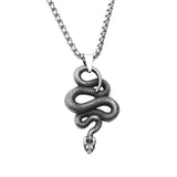 Vintage Snake Pendant Necklace – Stainless Steel Punk Animal Amulet