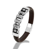 Viking Biker Braided Leather Bracelet