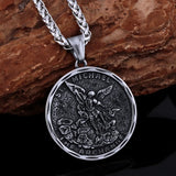Saint Michael Archangel Shield Pendant Necklace