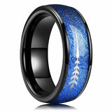 Black Koa Wood Inlay Titanium Wedding Ring