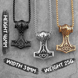 Thor's Hammer Necklace with Odin face