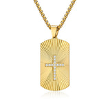 Square Zircon Cross Pendant Necklace