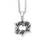 Star of David Snake Pendant Necklace