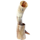 Viking Drinking Horn with Stand and Leather Holster