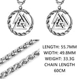 Viking Symbols Vegvisir Valknut Necklace