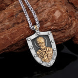 Saint Michael Archangel Shield Pendant Necklace
