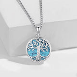 925 Sterling Silver Turquoise Tree of Life Necklace
