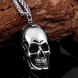 Creative 316L Stainless Steel Ghost Skull Necklace Vintage Viking Men's Neo-Gothic Fashion Rock Party Pendant Amulet Jewelry