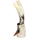 Viking Drinking Horn with Stand and Leather Holster