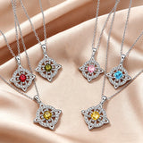 Birthstone Zirconia Pendant Necklace