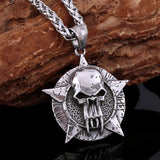 Creative 316L Stainless Steel Ghost Skull Necklace Vintage Viking Men's Neo-Gothic Fashion Rock Party Pendant Amulet Jewelry