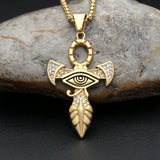 Eye of Horus Cross Egyptian Pendant Necklace