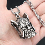 Odin Head Pendant Necklace