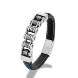 Viking Biker Braided Leather Bracelet