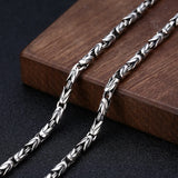 Pure 925 Silver Thick Six-Character Mantra Necklace