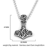Thor's Hammer Mjolnir Rune Amulet Necklace